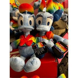 Disney Rainbow Collection Donald & Daisy Ducked Plush Stuffed Animals